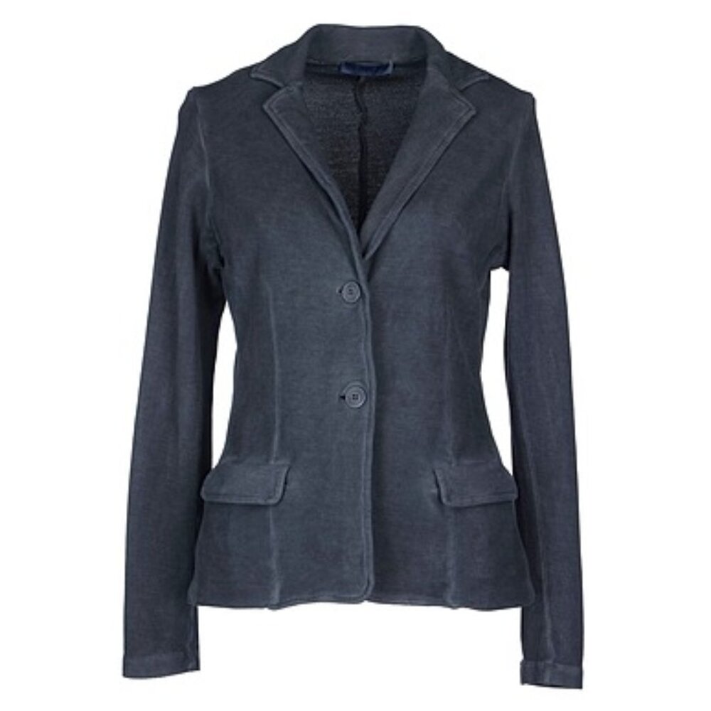 Alpha Massimo Rebecchi Navy Blue Casual Cotton Career Two Buttons Blaser Jacket